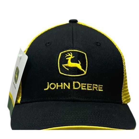 John Deere Black and Yellow Mesh Hat Cap SnapBack - Picture 5 of 9